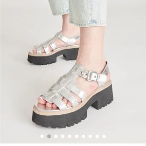 Dolce Vita Brand New Silver Latice Chunky Platform Sandal